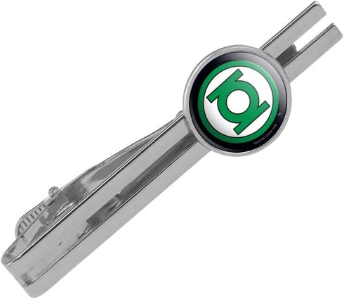 Green Lantern Logo Round Tie Bar Clip Clasp Tack Silver Color Plated...