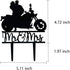 Motorcycle Cake Topper, Black Acrylic Bride & Groom, Funny Mr & Mrs, Wedding/Engagement/Bridal Shower Party Decor...