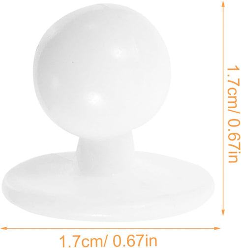 Chef Suit Buttons 100 Pcs Ball Plastic Buttons Chef Coat Stud Button Round Movable Jacket Chef Button for Chef Coat Uniform Jackets White Plastic ...