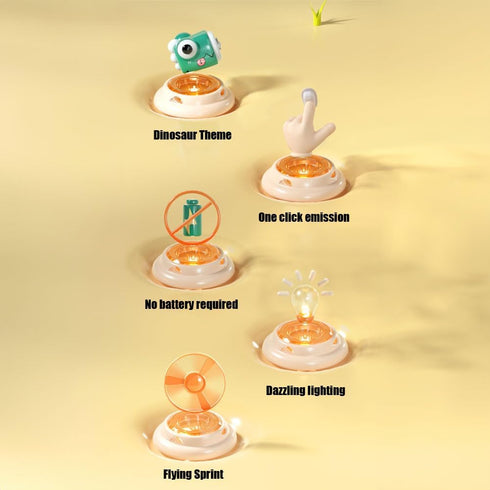 Outdoor Flying Toys Fruit Dinosaur Theme 3IN1Flying Disc Launcher Kids Toy Launcher with Outdoor Indoor Games Activities (Green)...