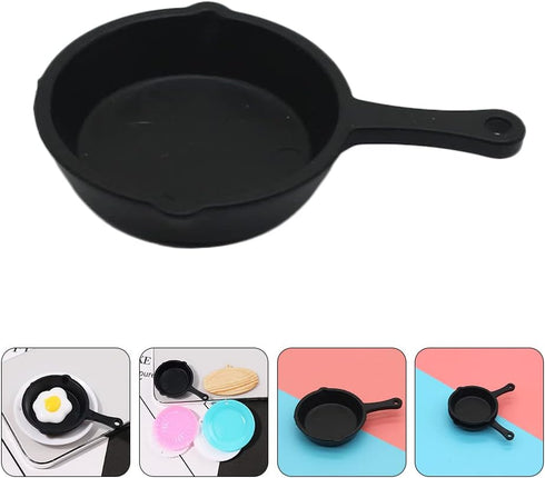 ARTIBETTER 10pcs Miniature Skillet Mini Cast Iron Skillet Small Frying Pan Set for Baked Cookie Brownie Dollhouse Kitchen Accessories...
