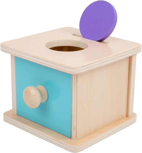 Adena Montessori Baby Toys Coin Box with Ball Blue Door Great Gift for 6-12 Months 1 2 Years Old Toddlers...