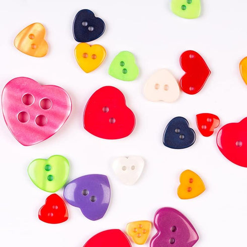 AKOAK 1 Bottle (Approx. 400Pcs) Handmade Candy-Colored Children's Clothing Buttons, Square/Heart-Shaped/Flower-Shaped, a Variety of Shapes and Col...