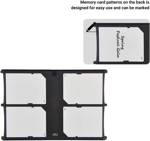 4 Slots SD Card Holder Case, SD Card Case Organizer Slim Ultra-Thin, Credit Card Size Lightweight Portable SD SDHC SDXC Memory Card Carrying Case...