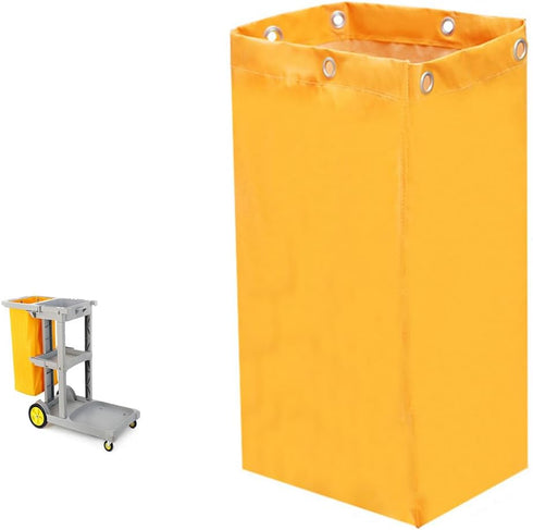 Replacement Janitorial Cart Bag-16 x 11 x 27inches, High Capacity Waterproof Thickened Housekeeping Commercial Janitorial Cleaning Cart Bag with 6...