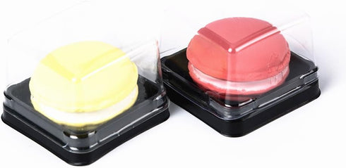 50g Mooncake Packaging Clear Individual Plastic Single Macaron Containers With Labels, Ideal For Showcasing Your Mini Muffins, Pastries, Cookies A...