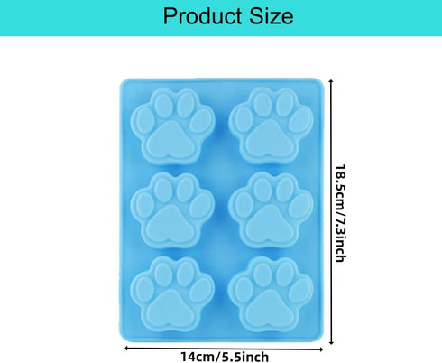 2 PCS Silicone Molds Puppy Dog Paw,6 Cavity Puppy Cat Mould for for Homemade Treats and Cat Animal Paw Ice Candy Chocolate Baking Mold...