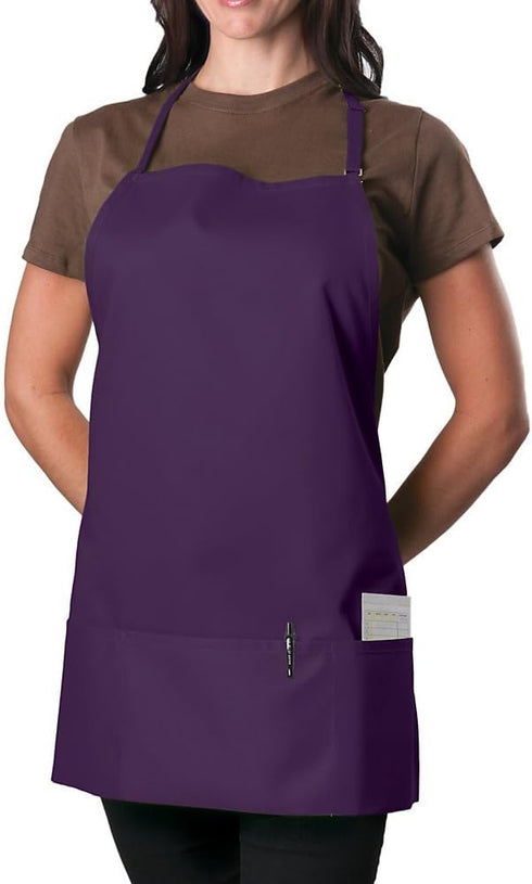KNG Purple 3 Pocket Adjustable Bib Apron for Men and Women...
