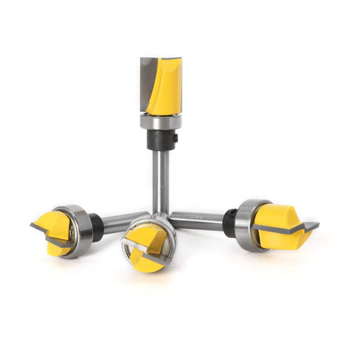 Wolfride Door Hinge Router Bit Set 1/4-Inch Shank Template Flush Trim Router Bit Hinge Mortise Router Bit Bottom Cleaning Router Bit (4pcs)...