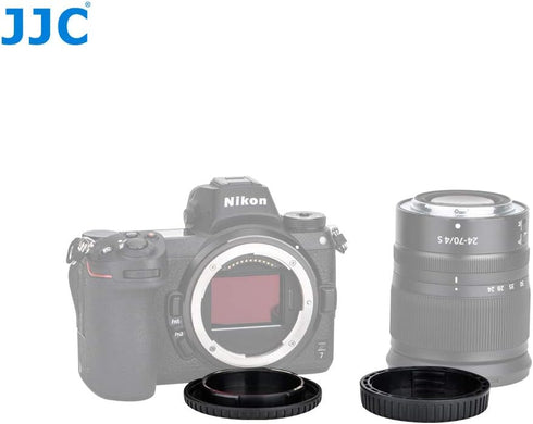JJC Z Mount Body Cap & Rear Lens Cap Set, for Nikkor Z Lens, Z-Mount Lense Rear Cap, Body Sensor Protective Cover, Compatible with Nikon Z Mirrorl...