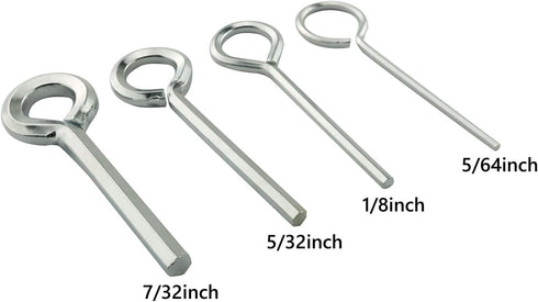 5IN1 Ring Allen Wrench Set - 5/64" 1/8" 5/32" 7/32" Allen Key Door Keys with 1 Keychain for Push Bar Panic Exit Device...