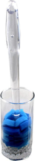 Soft Touch Kitchen Glassware Multi-Purpose Sponge Puff Dish Brush 11.5" with Clear and Comfortable Ergonomic Handle (1)...