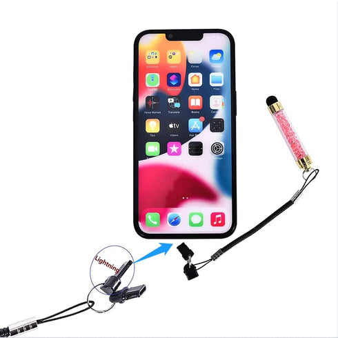 TianCi Stylus Tether 10 Pack of Detachable Elastic Coil Lanyards/Tether Strings with 3.5mm Earphone Jack for Stylus Touch Pens Black...