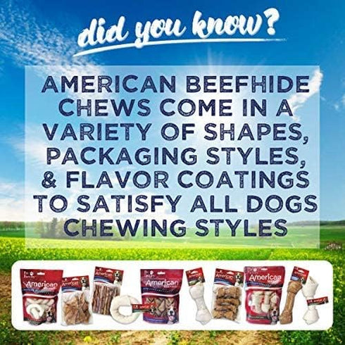 Pet Factory American Beefhide 12" Knotted Bone Dog Chew Treat - Chicken Flavor, 1 Count/1 Pack...