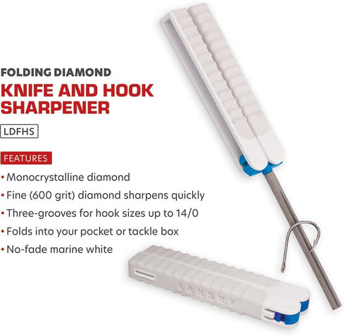 Lansky Folding Diamond Fish Hook & Knife Sharpener | Marine-Grade Fishing Hook Sharpener - LDFHS...