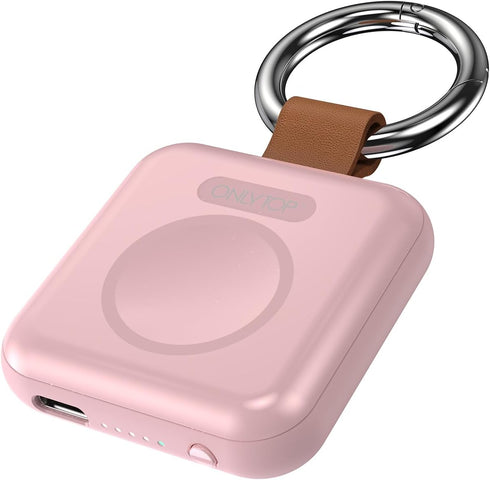 Portable Wireless Charger for Apple Watch 1200mAh, Compatible with Apple Watch Series 9/8/UItra/7/6/5/4/3/2/1SE, Magnetic Apple Watch Charger Keyc...
