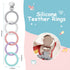 Silicone Baby Teether Links, Cutie Baby Teething Toys with Pacifier Clip, Multi Use Baby Teether Rings, Food Grade Silicone Attachable Teether Che...