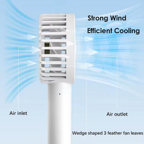 Portable Handheld Fan with Buckle Design, Mini Rechargeable Fan with 3 Speed Adjustable, Small Personal Fan for Home, Office, Travel, and Outdoor ...