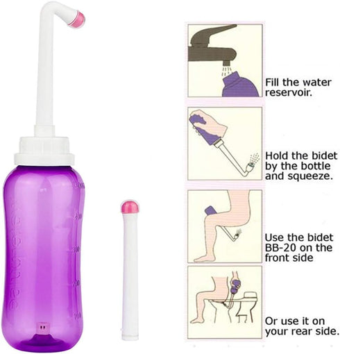 Portable Hand-held Vulva and Anus Cleaner and Personal Health Vaginal Washing Container, Travel Urinal Spray Scrubber for Personal Hygiene (PG 2IN...