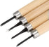 4pcs Wood Carving Knife Carving Chisels Manual Sharpener Carving Tools Set for Woodworking Wood Engraving Rubber Stamp Pattern Carving Craft Proje...