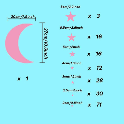 Moon and Stars Wall Decal Vinyl Sticker, Removable Children Kids Art DIY Sticker Mural for Boy Girls Baby Room Decoration Good Night Nursery Wall ...