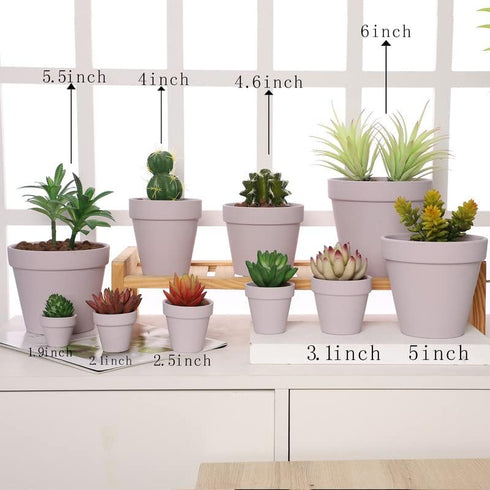 Yishang 1.9 Inch Tiny Pink Terracotta Pots Pack of 12-Small Mini White Clay Pots with Drainage Holes Flower Nursery Terra Cotta Planter for Tiny C...