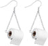Funny Roll Toilet Paper Silver Earrings Drop Dangle Ear Hook for Women Jewelry Creative Statement...