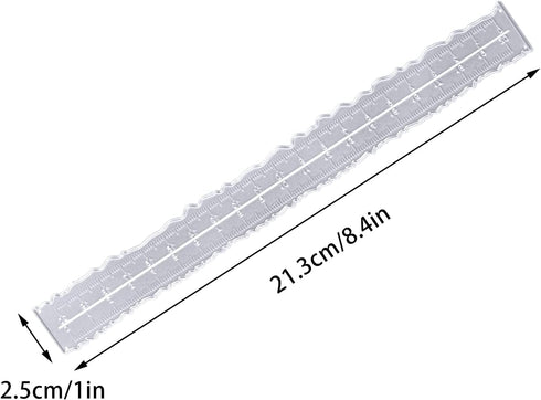 2pcs 8.4 Inch Irregular Edges Ruler Metal Die Cuts Measurements Carbon Steel Cutting Dies Embossing Template for Card Making Paper Craft Scrapbook...