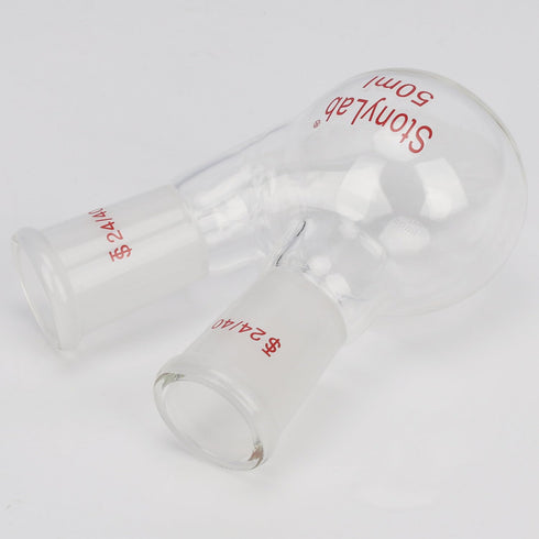 stonylab Flat Bottom Flask FBF, Heavy Wall 2-Neck Lab Flask Borosilicate Glass Flat Bottom Boiling Flask with 24/40 Standard Joint, 50 ml...
