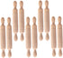 Toyvian 10pcs Rolling Mini Wood Rolling Pin Mini Cutting Board Small Home Decor Wood Cooking Utensils Rolling for Rolling French Rolling Pin for M...