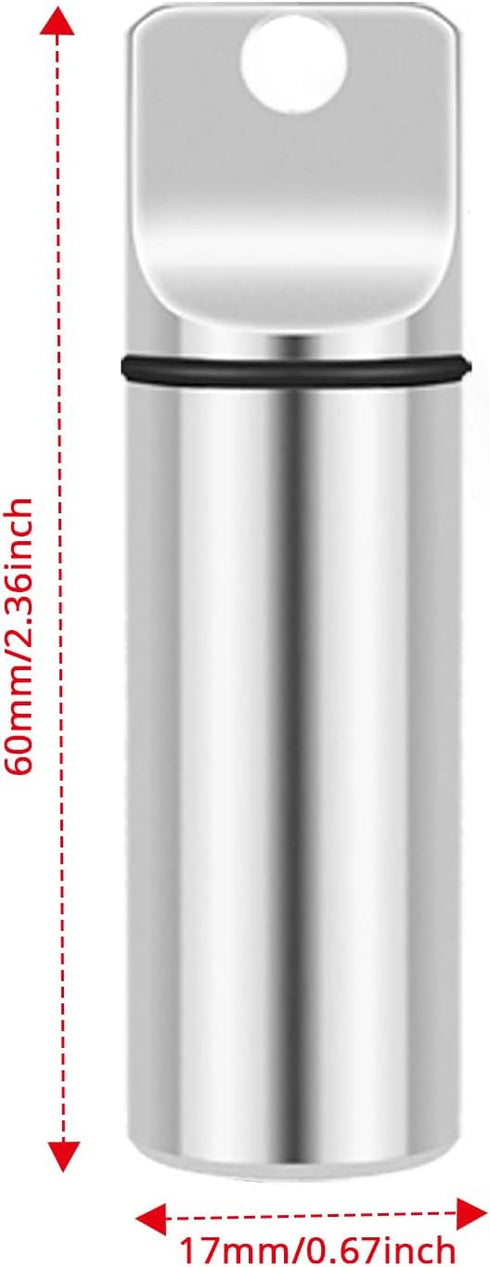 2 Pack Keychain Medication Pill Boxes, Weekly Waterproof Portable Mini Travel Pill Case,7 Day Vitamin Organizer, Daily Medicine Bottle (Aluminum1,...