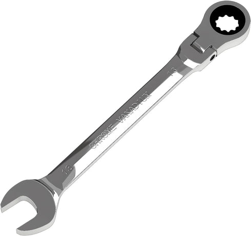 Egofine 13mm Ratchet Wrench Flex Head, Ratcheting Combination Wrench Metric, Industrial Grade Gear Spanner with 12 Point Box End, 72-Teeth Ratchet...