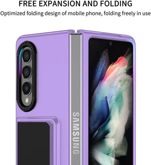 Asuwish Phone Case for Samsung Galaxy Z Fold 3 5G 2021 and Slide Camera Cover Kickstand Stand Slim Protective Mobile Hard Hybrid Back Cell Accesso...