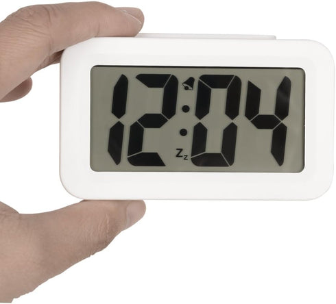 Hense Creative Nightlight Smart Light Alarm Clock Bedside Desk Table Electronic Clock Battery Operated Mute Luminous Alarm Clock with Adjustable L...