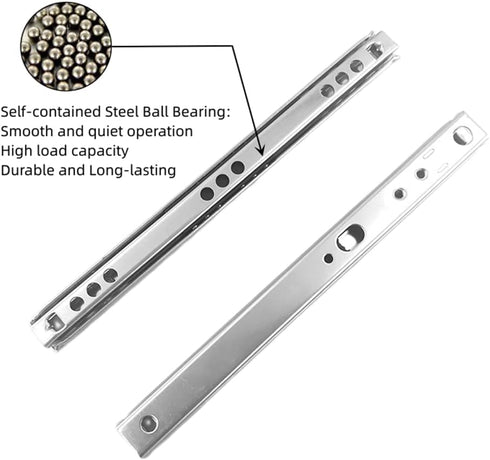 Unifizz Two Way Drawer Slides, 9.69"/246mm Length, 0.7"/17mm Wide, Ultra-Smooth Glide, Soft Close Drawer Rails Rrawer Guides for Kitchen, Dresser,...