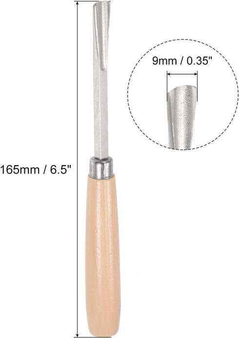 uxcell Wood Chisels Carving Knife, 10mm Chrome Plated 45# Carbon Steel Straight Half-round Tip Woodworking Hand Tool Graver 165mm (6.5-Inch) Lengt...