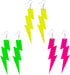 3Pairs 80s 90s Neon Earrings for Women Retro Colorful Acrylic Cassette Tape Flash Lightning Dangle Earrings Geometric Oval Triangle Star Neon Earr...