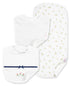 Little Me Baby 100% Cotton Gender Neutral Rosebud 3pcs Bib and Burb Set, 1 Size...