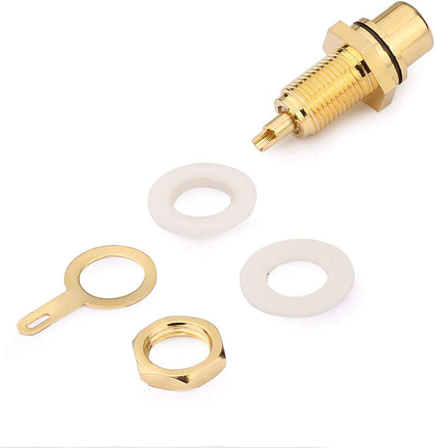 Gold Plated Female RCA Phono Panel Mount Chassis Socket Plug Jack Connector - (6 Pcs)...