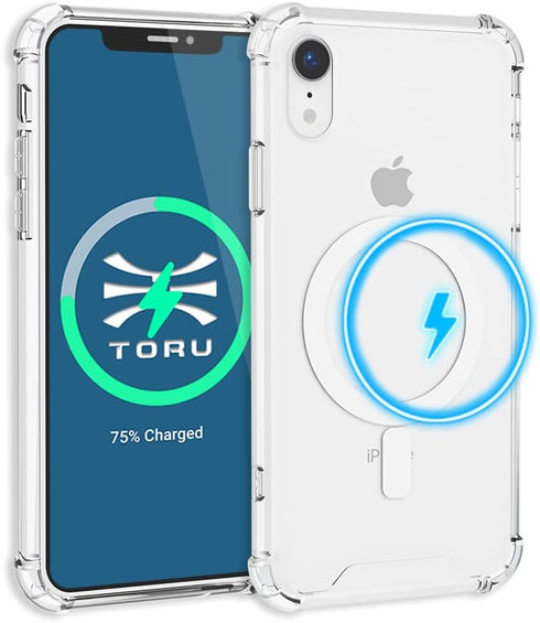 TORU MX Slim for iPhone XR Magnetic Case, Compatible with Magsafe, Hybrid Transparent HD Clear Case with Detachable Wrist Strap, Scratch Resistant...