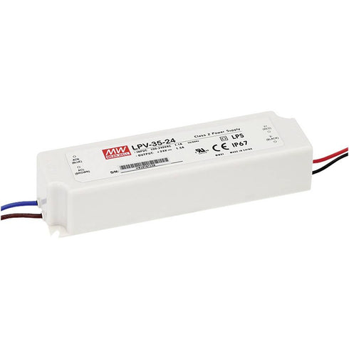 MEAN WELL LPV-35-24 AC-DC Power Supply Enclosed LED Single Output 24V...