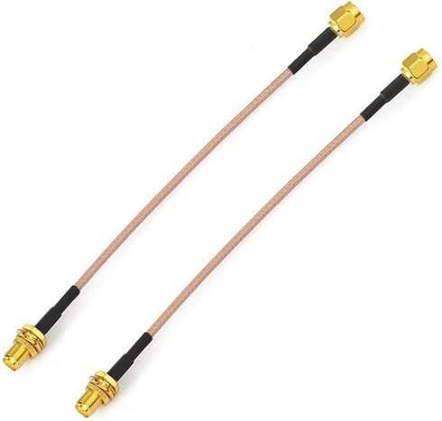 BINGFU SMA Female Bulkhead Mount to SMA Male RG316 Antenna Extension Cable 6 inch 15cm 2-Pack Compatible with 4G LTE Router Gateway Cellular SDR U...