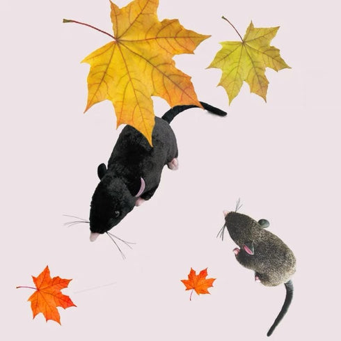 13" Soft Small Grey Rat Mouse Plush Toy Lifelike Mice Stuffed Animals Toys Dolls Gifts for Kids Pets (Black)...