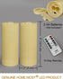 2-Pack Outdoor LED Pillar Candles with Timer and Remote - IP64 Waterproof Battery Operated 2x5 LED Pillar Candles Cream Body Wavy Edge...