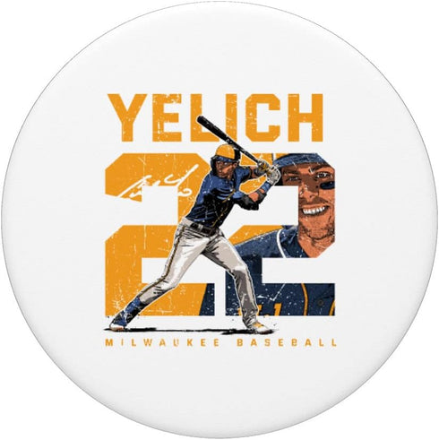Number and Portrait Christian Yelich Milwaukee MLBPA PopSockets Swappable PopGrip...