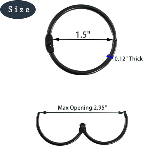 36pcs Shower Curtain Rings, Rust-Resistant Metal Round Shower Hooks for Bathroom Rod Curtains, Changing Room, Windows, Home Decoration, Movable Cl...