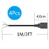 4Pcs USB A Female 4Pin Bare Wire 1M/3FT, 5V/2A USB 4 Pin Pigtail Open End Power Data Cable, Tail Tinning, for USB Equipment Installed or Replaceme...
