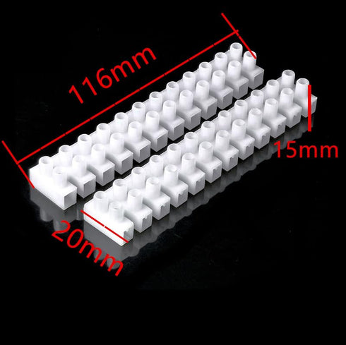 6pcs 450V 35A 12P Double Row Covered Barrier Screw Terminal Block Strip...
