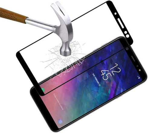 [2 PACK Black Front High Clear Films Bubble Free for Samsung Galaxy A6 2018 A600 Tempered Glass Screen Protector Anti-Scratch Protective Film...