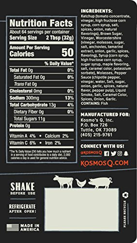 Kosmos Q Original Competition BBQ Sauce - 15.5 Oz Bottle for Award-Winning BBQ & Marinades - Thick Barbecue Sauce for Tender Meat (Original Compet...